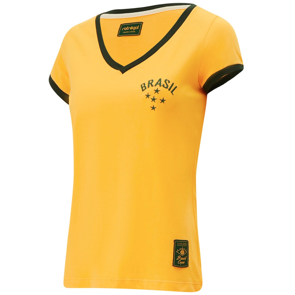 Camisa do Brasil Liga Retrô - Feminina em Promoção