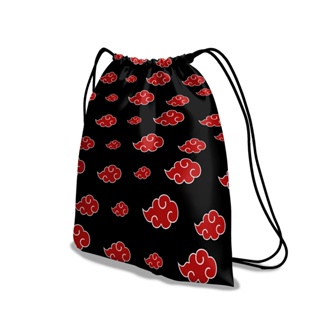 NARUTO-Akatsuki bolsa de peito vermelho nuvem para homens e mulheres,  mochila tiracolo, bolsa de ombro pequena, impermeável, casual, presente