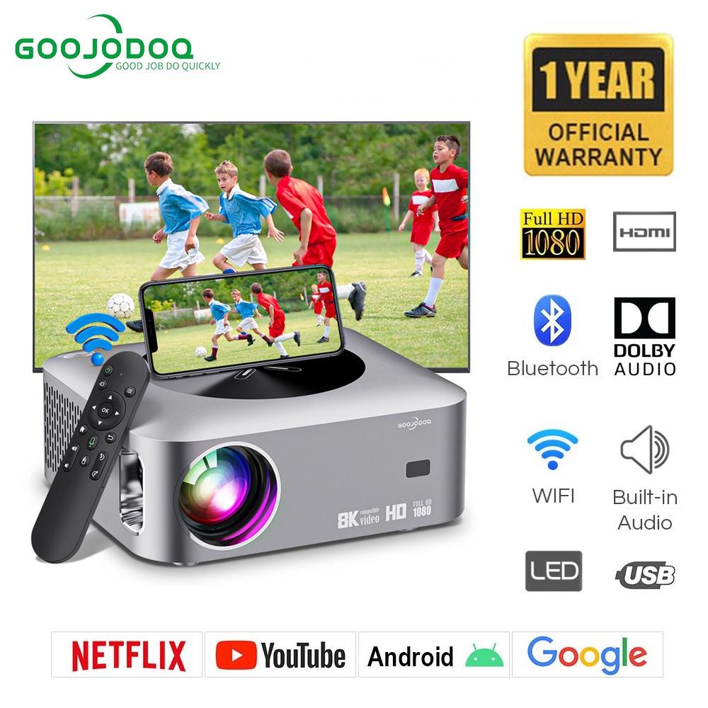 GOOJODOQ Projetor Wifi 8k Full HD 1080p 12000 LM Suporte Sincronização De Tela De Smartphone Android