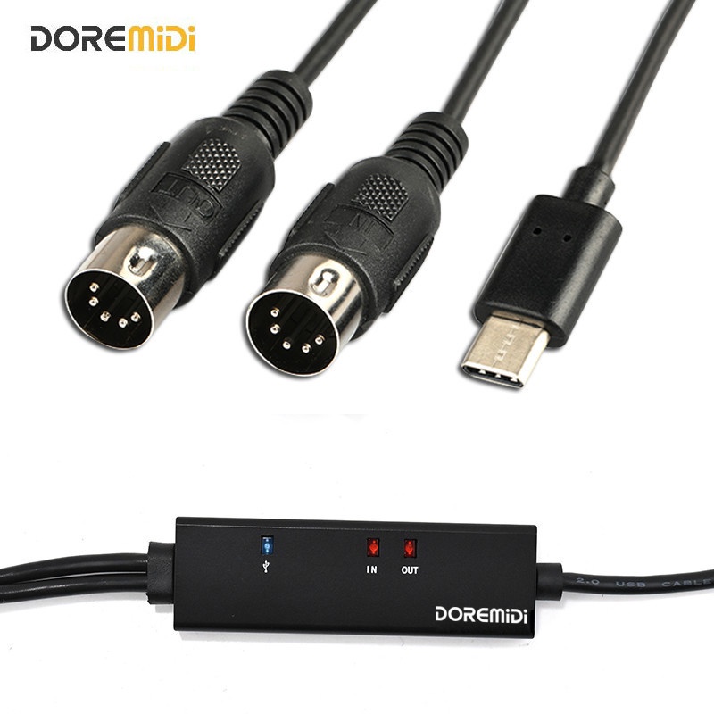 DOREMiDi MIDI Para Cabo USB Tambores Eletrônicos piano Eletrônico Elétrico De Edição De Música Em Tubo De Vento-C Tipo Sistema Android MAC Windows