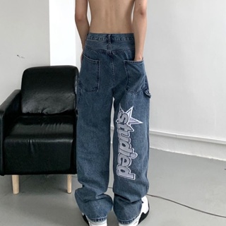 Streetwear Hip Hop Calça Jeans Baggy Para Homens Coreano Y2k Moda