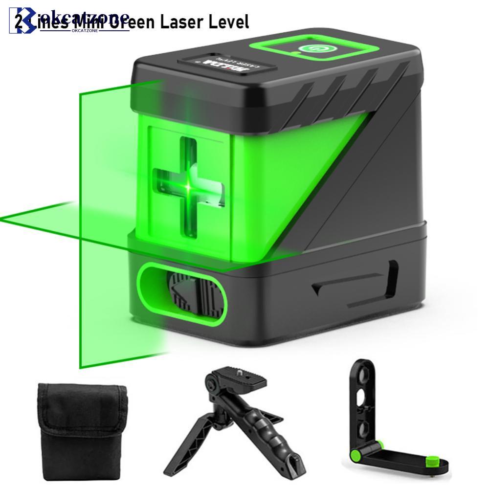 OKCATZONE 2 Linhas Mini Linha Laser Verde Nível Vertical E Horizontal Super Potente Sem Bateria M7V5