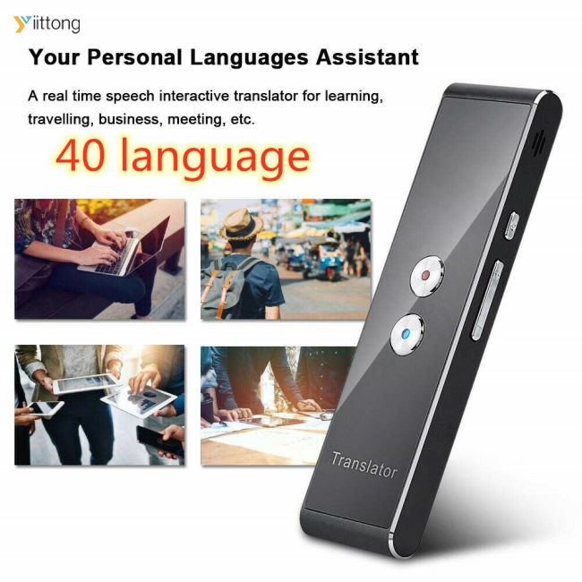 Auscultadores tradutor para smartphone em tempo real com estojo de