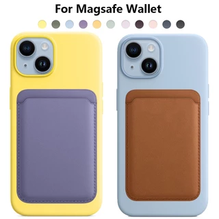 Com Logotipo Para Carteira Magnética Magsafe iPhone 14 13 12 Pro Max Mini 11 XS XR Capa De Couro Acessórios Telefone