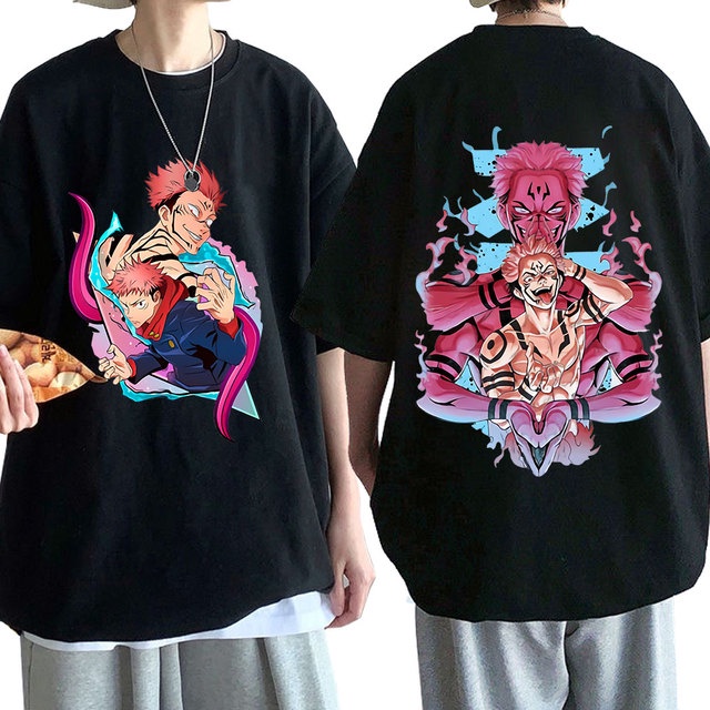 Camiseta Básica Jujutsu Kaisen Yuji e Sukuna
