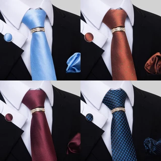 Tie Fashion 8cm Fato de Moda Masculino com Anel de Ouro Conjunto de Gravata de Luxo Slim-fit Conjunto de Gravata Festa de Casamento Grupo de Etiqueta Festa de Presente Conjunto de Acessórios de Moda