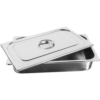 Cuba 1/1 100mm Gastronomica Inox Com Tampa Para Buffet Para Buffet Restaurantes Lanchonetes Cozinhas e Refeitórios em Geral