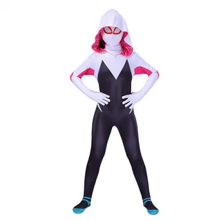 Gwen Stacy Traje Crianças Cosplay Meninas Veneno Zentai Bodysuit Macacões De Carnaval Trajes De Halloween Para