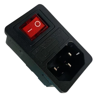 Conector Tomada AS-03 Tripolar Macho Com Chave Gangorra KCD1-104N - Vermelha