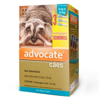 Combo Antipulgas Advocate Cães 4Kg Até 10Kg Bayer