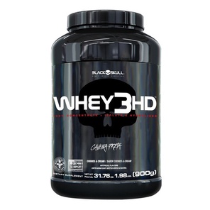 Whey Protein 3HD (WPC, WPI E WPH) Concentrado, Isolado e Hidrolisado – 900g – Black Skull