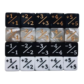 Conjunto 10 Dados Contador/Marcador Positivo Negativo Magic