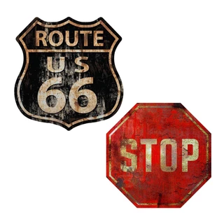 Kit placas formato Rota 66 e Stop