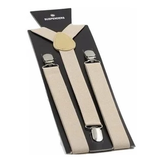 Suspensório Adulto Bege Casamentos Padrinhos Kit C/9 Uni
