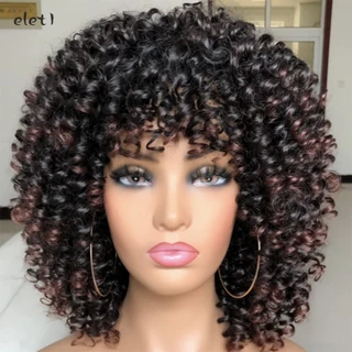 Cabelo Humano Peruca Curta Preta Cabeça De Explosão Fofa 70s 80s Perucas