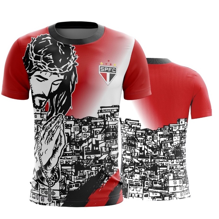 Camiseta Camisa São Paulo FC Torcida Modelo Favela Tricolor 2022