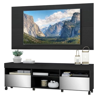 Rack com Painel TV 65" com Rodízios e Espelho Londres Multimóveis V3340