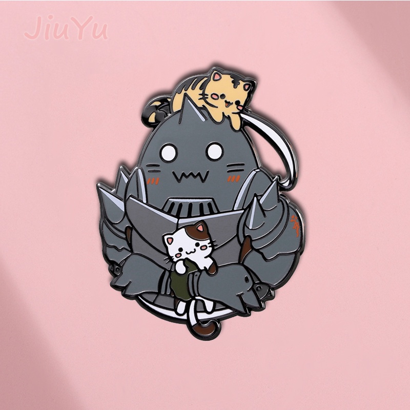 Alphonse Alquimista De Anime Metal Completo Pin Broche De Esmalte De Gato Bonito Presentes Para Amigo