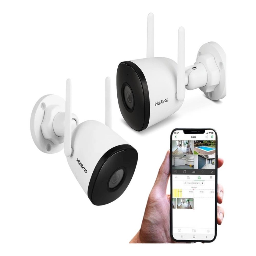 Kit 2 Cameras Externas Wifi Full Hd Im5 Sc Microfon Embutido | Shopee ...