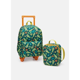 Mochila Escolar com Rodinha e Lancheira Jacaré Jungle - Puket