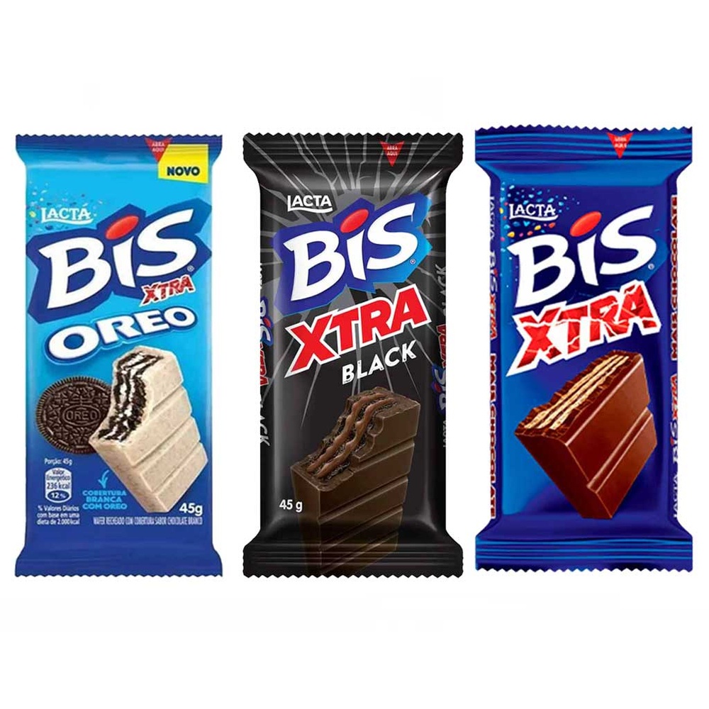 Kit com 3 ou 5 Unidades de Chocolate Bis Xtra 45g - Escolha seu Sabor