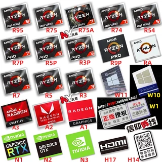Alta Qualidade AMD Ryzen R9 R7 R5 R3 Série 5000 CPU HDMI RTX GTX WIN 11 10 Decalque De Rótulo Adesivo De Processador Para Computador Portátil Desktop