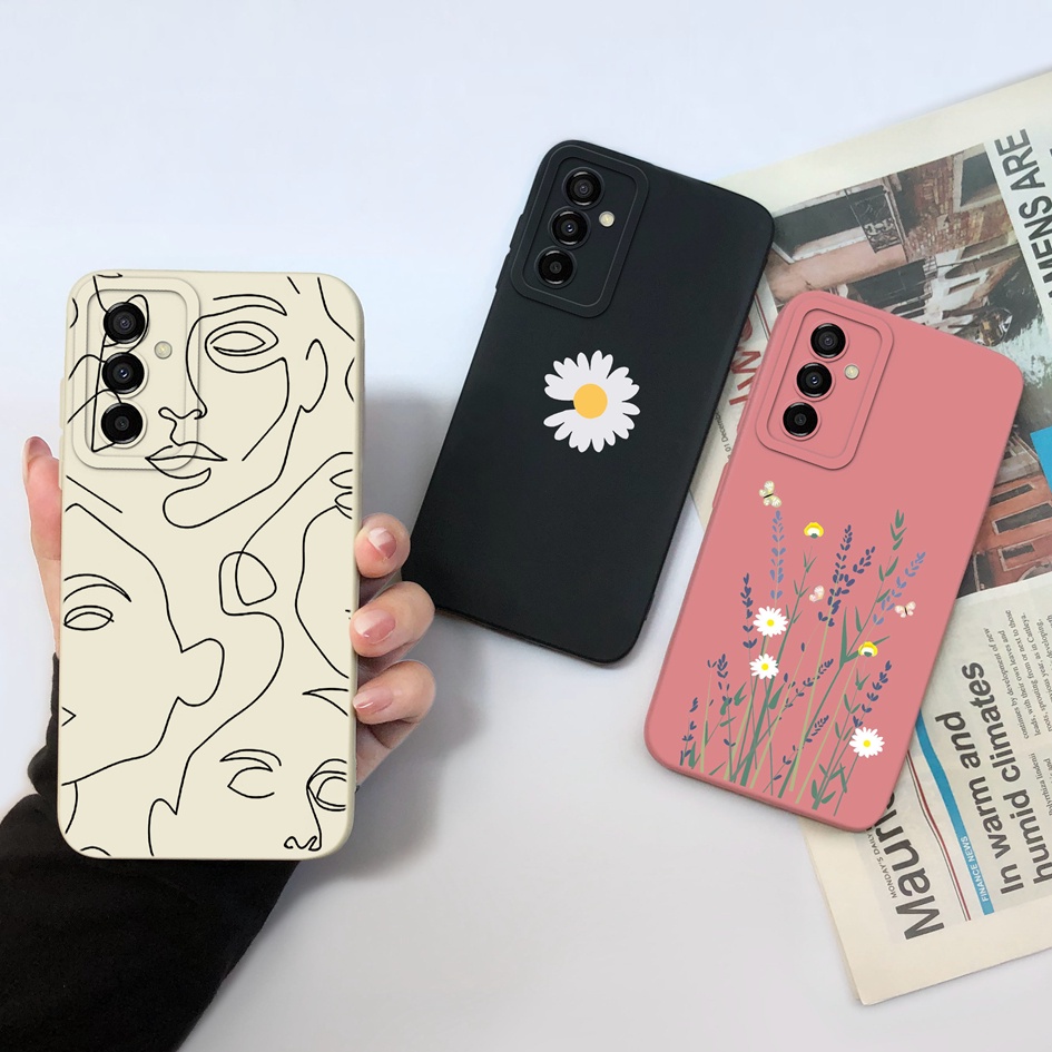 Para Samsung Galaxy M54 M54 5G Capas Telefônicas À Prova De Choque Flores De Moda Mate Capa De Silicone Protetora Quadrada M 54 Bumper Shell
