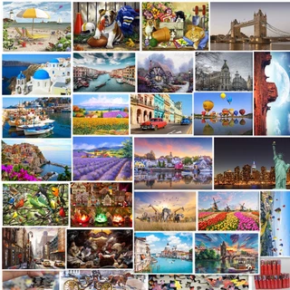 [Estoque Pronto] 500 Peças Quebra-cabeça de Papel Puzzle Paisagem Pintura a Óleo Puzzle Animal Crianças Brinquedos Educativos Meninas Brinquedos Descompressivos