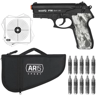 Pistola Co2 Gamo PT-80 Dark 4.5mm + Capa 33cm + Co2 12gr