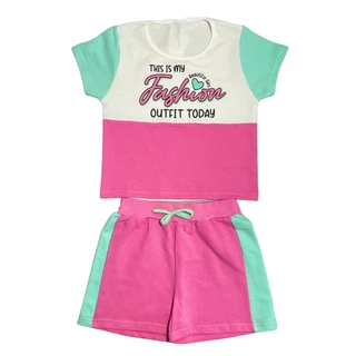Conjunto juvenil menina blusa moletinho e short 10-12-14