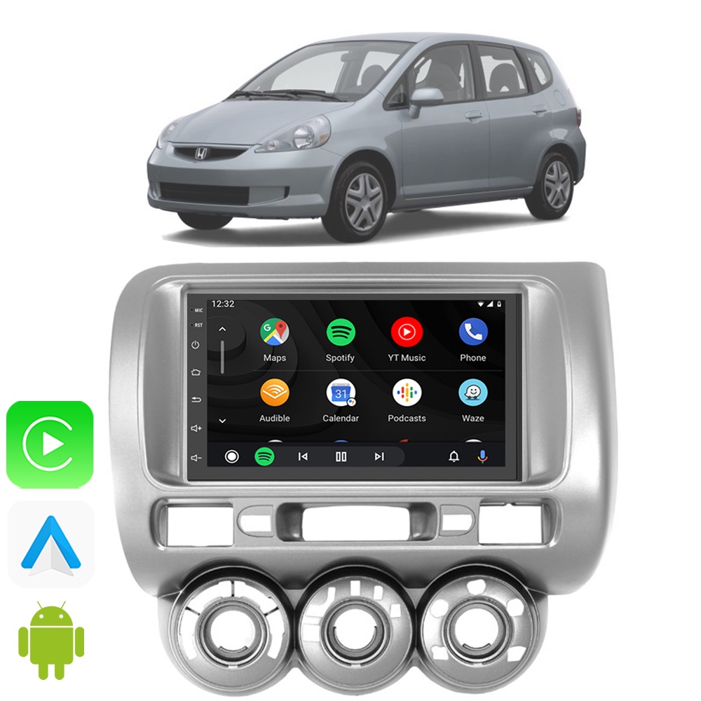 Kit Multimidia Carplay Android Auto Honda Fit 2004 2005 2006 2007 2008 ...
