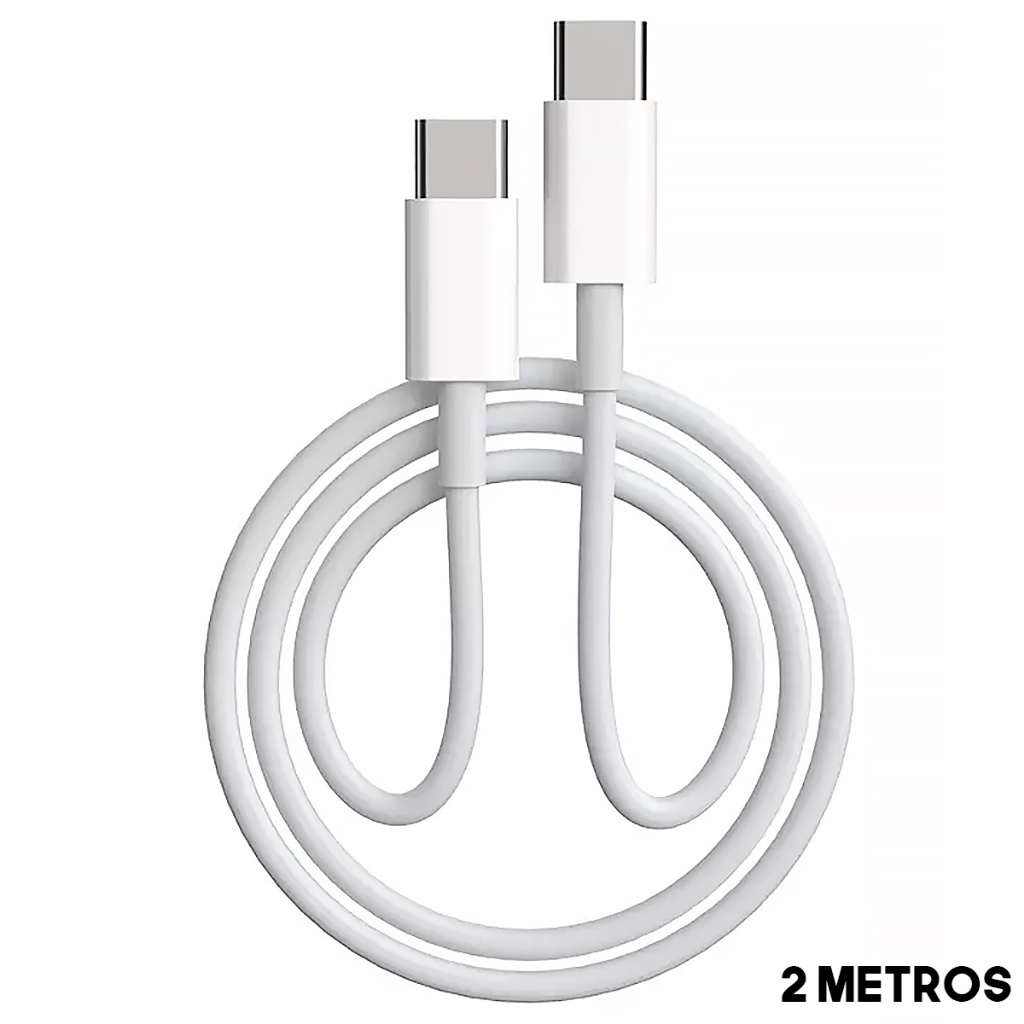 Cabo Carregador iPhone Samsung Motorola Tipo C Para Tipo C USB-C 2 Metros