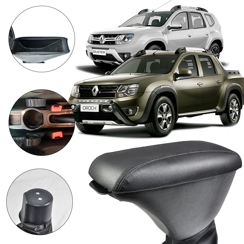 Apoio De Braço Encosto Duster/Oroch 10/20 Couro Grafite