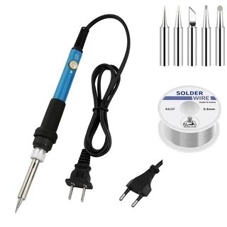 Novo Ferro De Solda Elétrico De Temperatura Ajustável 220V 110V 60W Estação De Retrabalho Dicas De Reparo De Pontas De Lápis De Calor