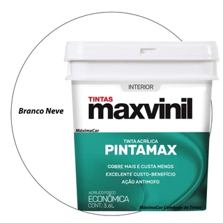 Tinta Econômica Acrílica Pintamax Branco Neve 3,6L