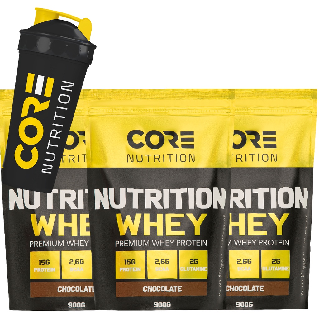 Kit Nutrition Whey 900g + Coqueteleira Core Nutrition | Shopee Brasil