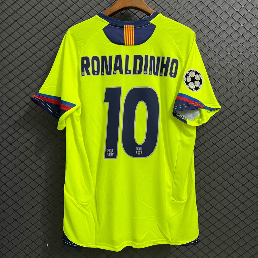 2005-2006 Camisa Retro Barcelona Away # 10 Ronaldinho 19 Messi