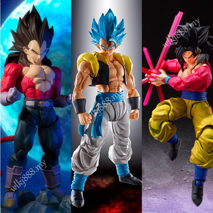 S.H.Figuarts Bola De Dragão GT Super Saiyan 4 Goku Vegeta Tien Shinhan Gogeta Ssj4 Mudança De Face Anime Articulado Figura De Ação