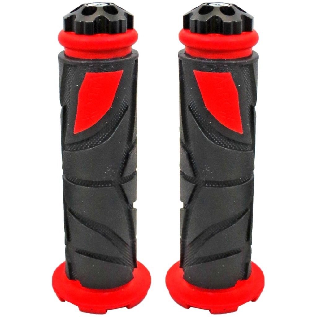 Manopla Emborrachada Moto Modelo ZX-523 Preto e Vermelho