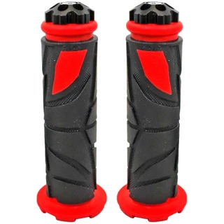 Manopla Emborrachada Moto Modelo ZX-523 Preto e Vermelho