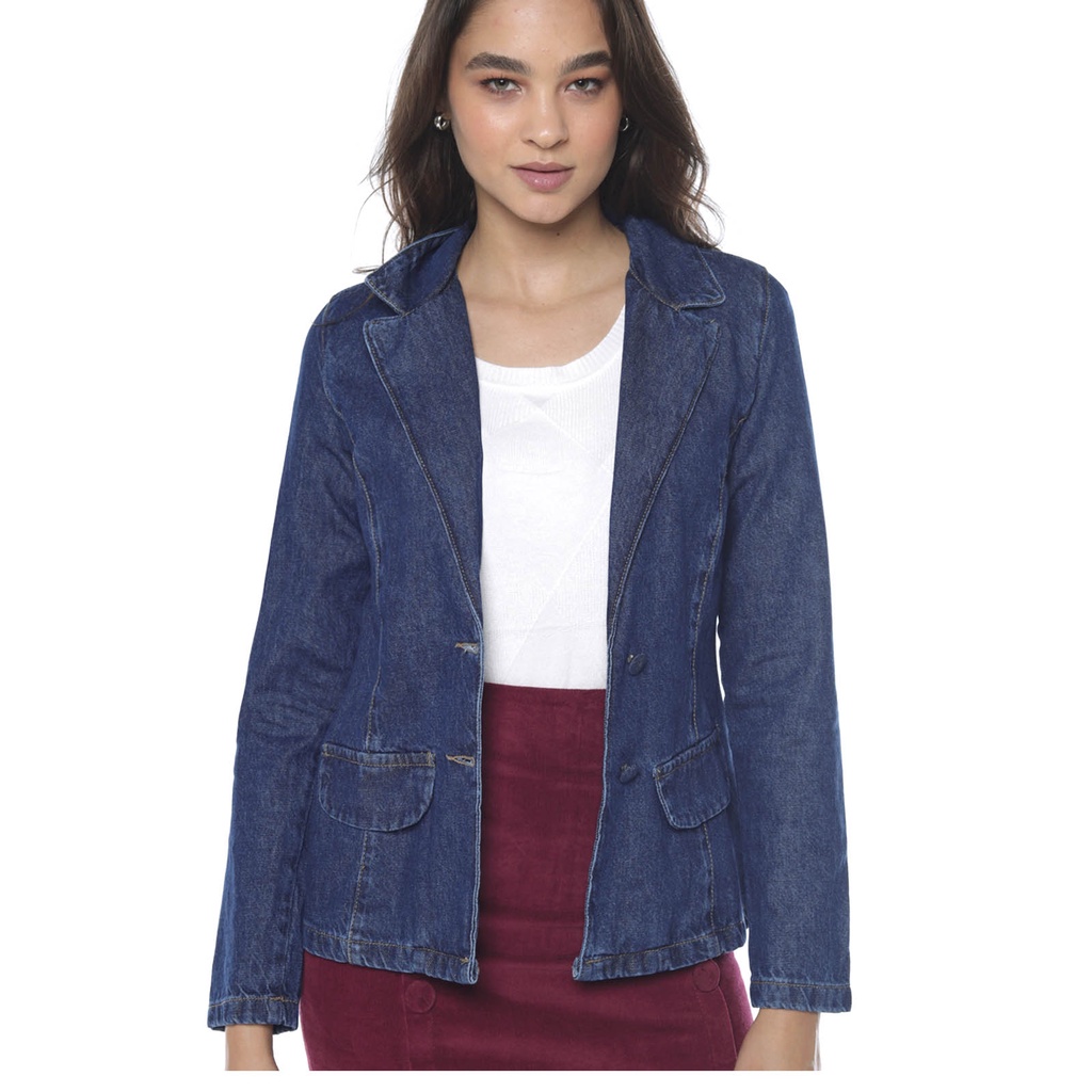 Blazer jeans 2024 feminino marisa