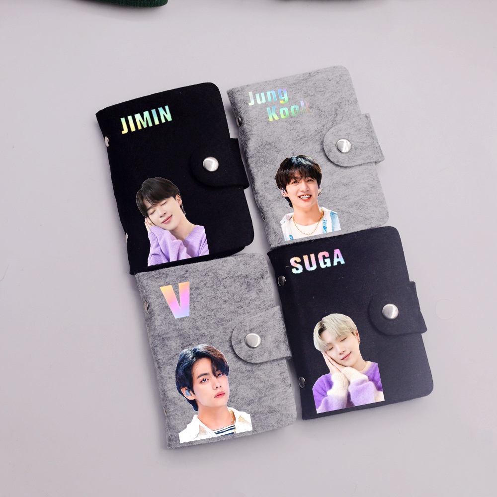 Kpop V JIMIN JUNGKOOK Personagens Porta-Cartões De Feltro Bonito