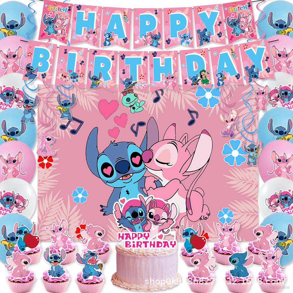 Angel Lilo & Stitch Decorações Para Festas De Aniversário banner cake ...