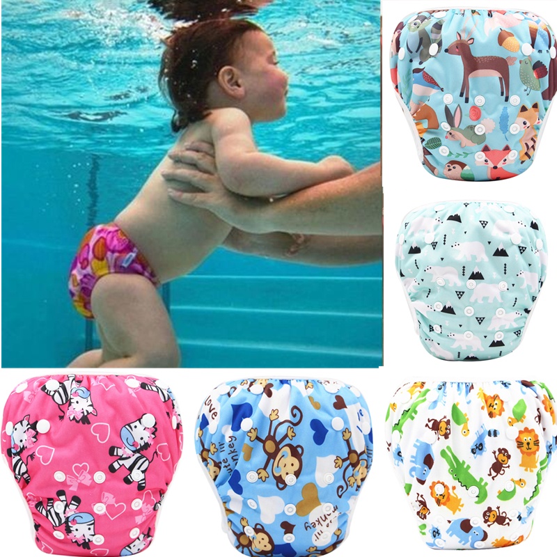 Fraldas Confortáveis E Reutilizáveis Para Bebês Nadadores A Piscina-Impermeáveis Ajustáveis