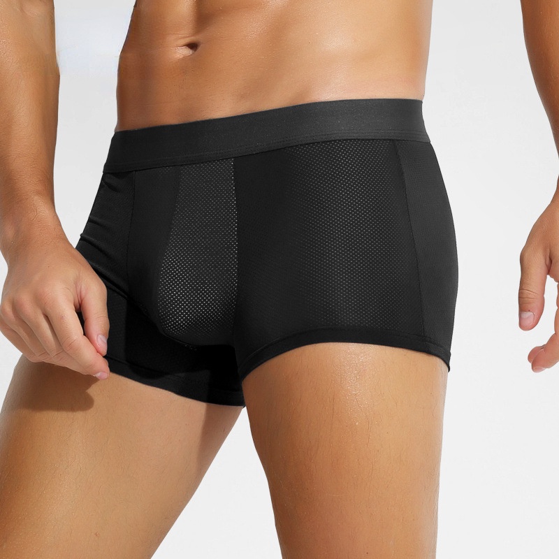Grande Tamanho 4XL Malha de Seda para Homens 4XL Malha de Seda Macia Antibacteriana Boxer Sexy Confortável 5104