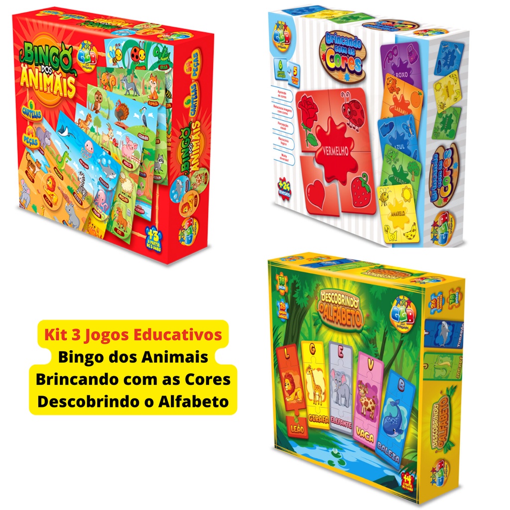 Kit Jogos Brinquedos Educativos 2 anos 3 anos Pedagógicos Criança ...