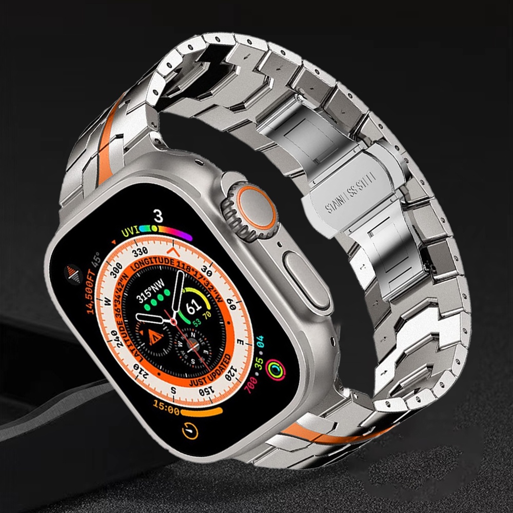 Pulseira de titânio para um relógio 9 8 Ultra 49mm 7 45mm 41mm pulseira de metal de luxo para um relógio Se 6 5 4 3 44mm 42 40mm 38mm
