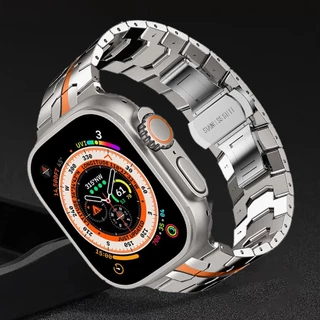 Pulseira de titânio para um relógio 9 8 Ultra 49mm 7 45mm 41mm pulseira de metal de luxo para um relógio Se 6 5 4 3 44mm 42 40mm 38mm