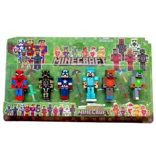 Kit Cartelado Minecraft Bonecos Herois Vingadores Patrulha