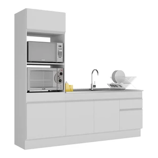 Armário de Cozinha Compacta com Rodapé Veneza Multimóveis MP2113.891 Branco